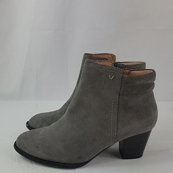 Vionic Jessie Gray Suede Leather Women's Ankle Boots - Picture 6 of 14